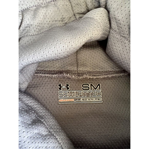 Under Armour Womens Gray Size Small Cowl Neck Semi Fitted Hooded Sweatshirt Gold - Picture 4 of 8